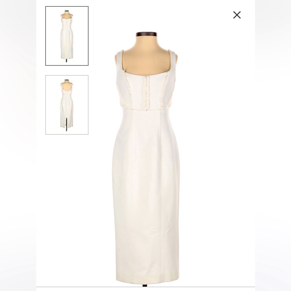 Cinq a sept white midi dress never worn! Size 0